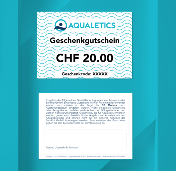 Aqualetics Geschenkgutschein CHF 20.00